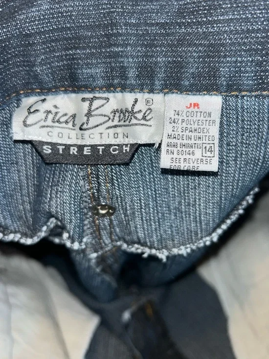 Erica Brooke Women's Dark Blue Flare Jeans with Zip Pocket Details - Picture 2 of 5